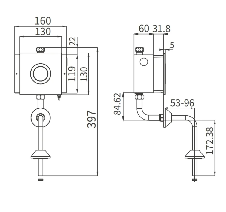 Сенсорное смывное устройство для писсуаров AG7109B