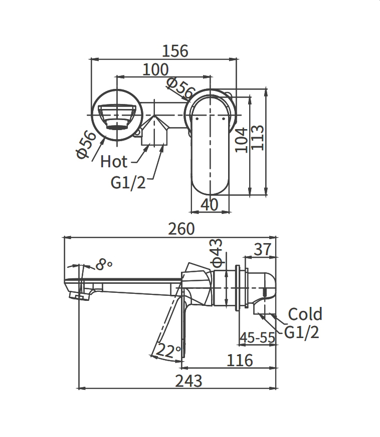 Смеситель для раковины ARROW ARM12848H черный