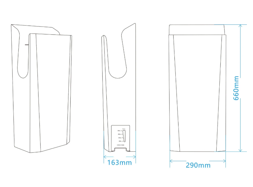 Сушилка для рук погружного типа PW-70-4s ARROW сталь