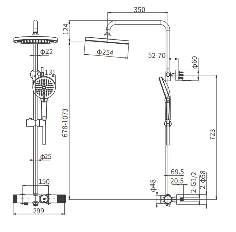 Душевая система ARROW AMG13S36GG серый